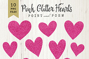 Hand Drawn Pink Glitter Hearts