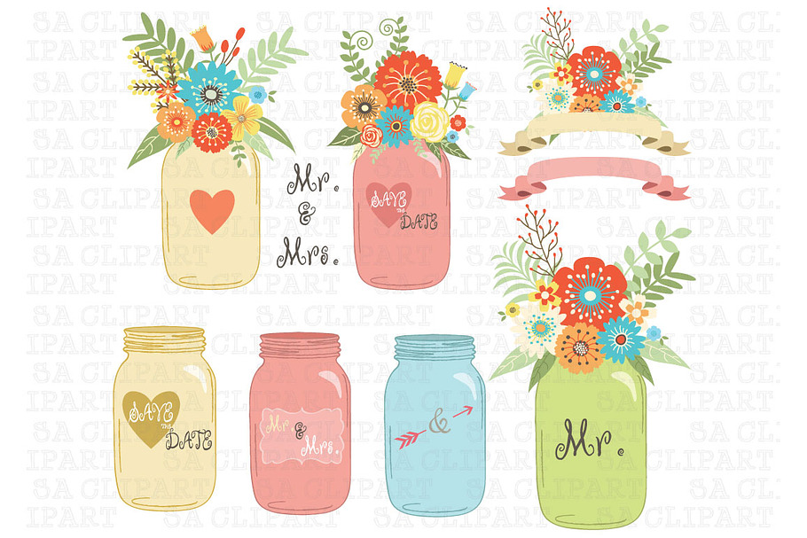 Mason jar Clipart in Illustrations - product preview 8