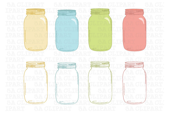 Mason jar Clipart in Illustrations - product preview 2