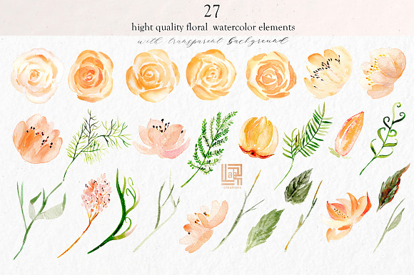 Nude & gold. Watercolor clipart in Illustrations - product preview 5