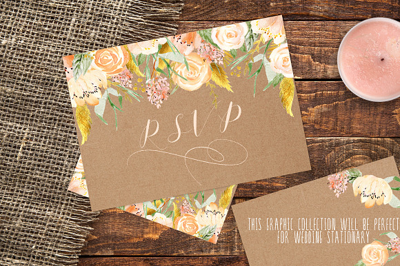 Nude & gold. Watercolor clipart in Illustrations - product preview 10