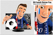 3D French Soccer FanTelevision