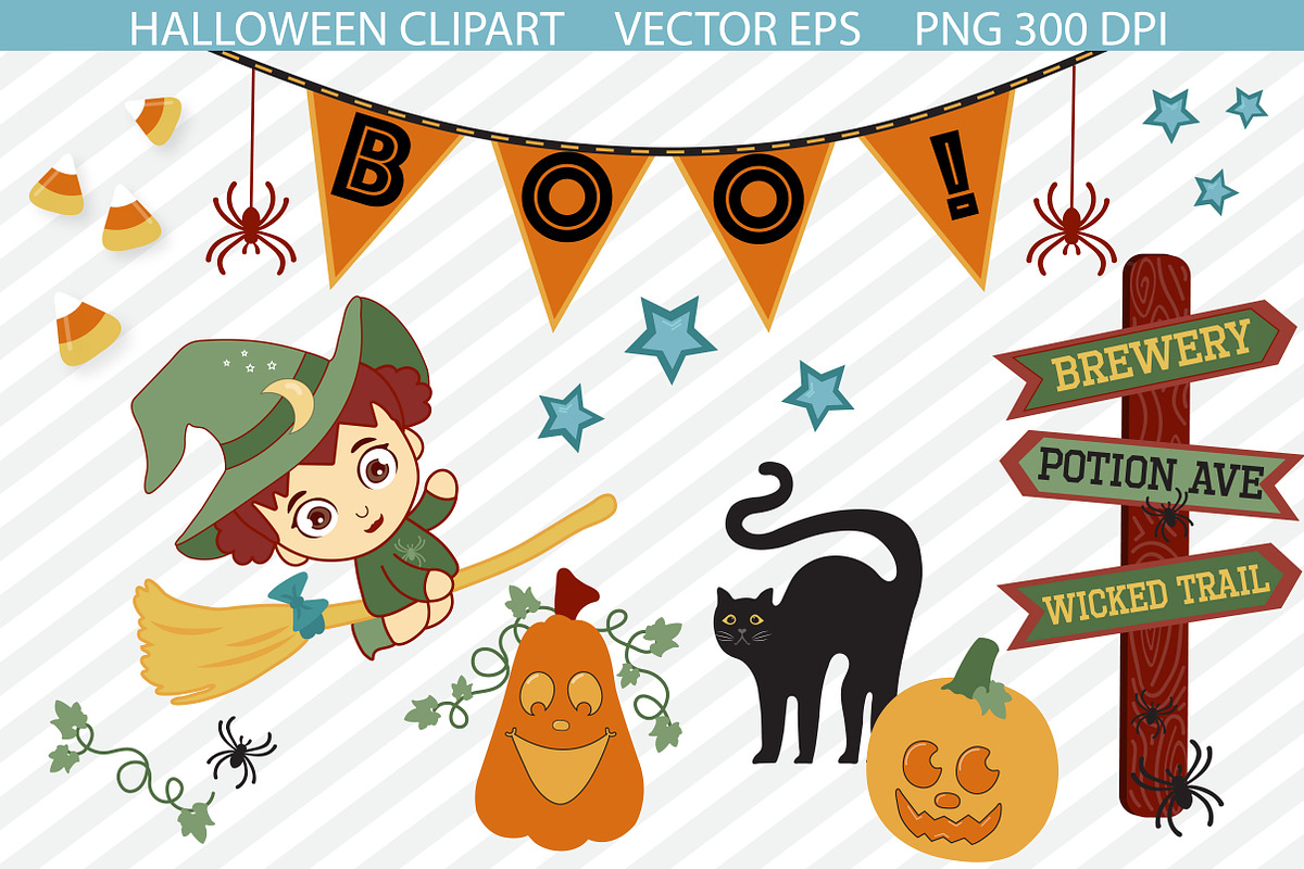 Halloween Clipart  in Illustrations - product preview 8