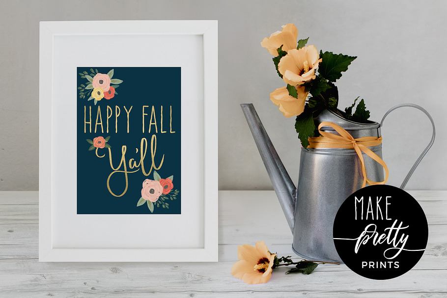 Hand Painted Fall Flowers