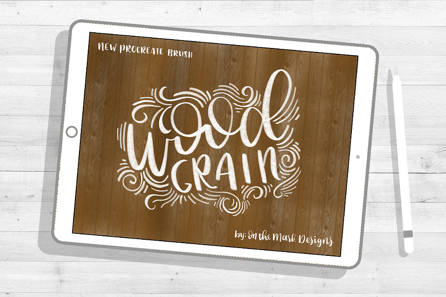 Wood Grain Lettering Procreate Brush in Photoshop Brushes - product preview 8