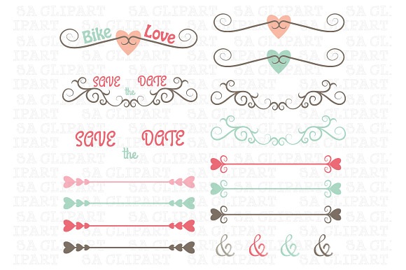 Wedding Bike Clipart in Illustrations - product preview 2