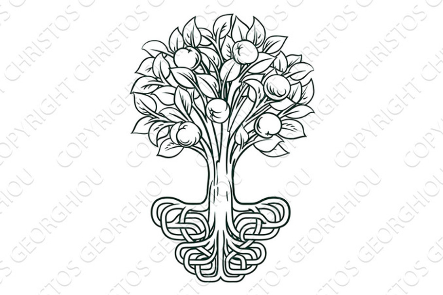 Apple Tree Roots Concept in Illustrations - product preview 8