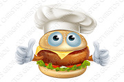 Cartoon chef hamburger character