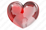 Loving man and woman heart