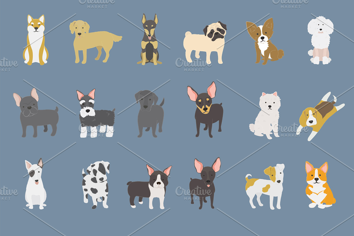 Illustration of dogs collection in Illustrations - product preview 8