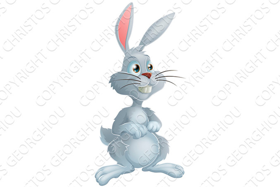 White rabbit cartoon character in Illustrations - product preview 8