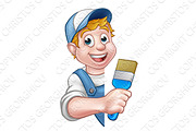 Painter Decorator Handyman Cartoon Character