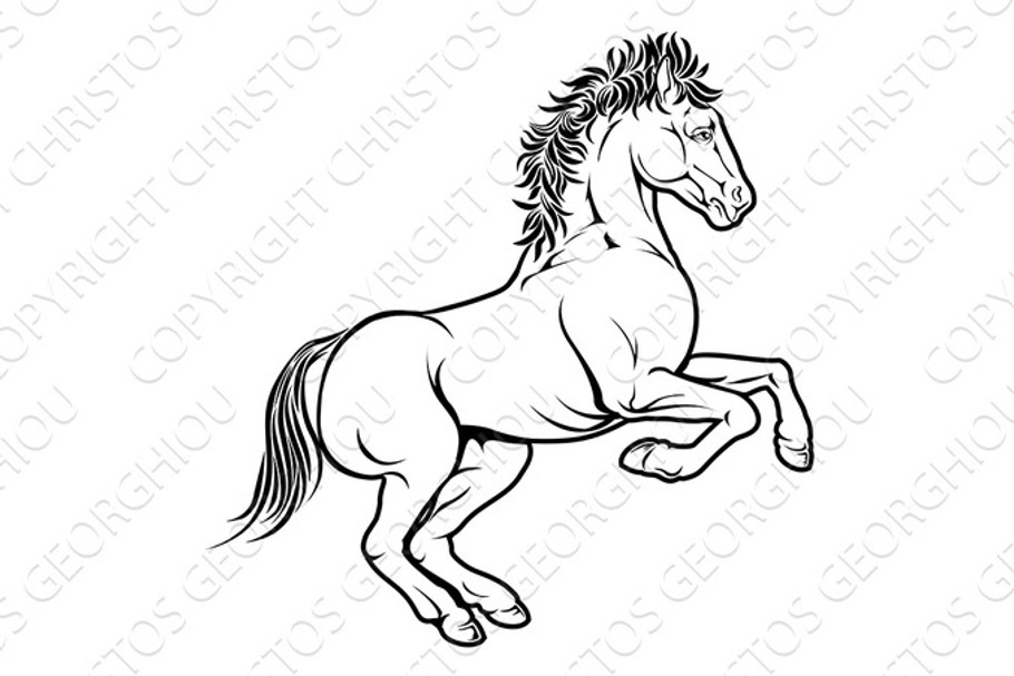 Stylised horse illustration in Illustrations - product preview 8