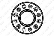 Horoscope zodiac astrology star signs icon set