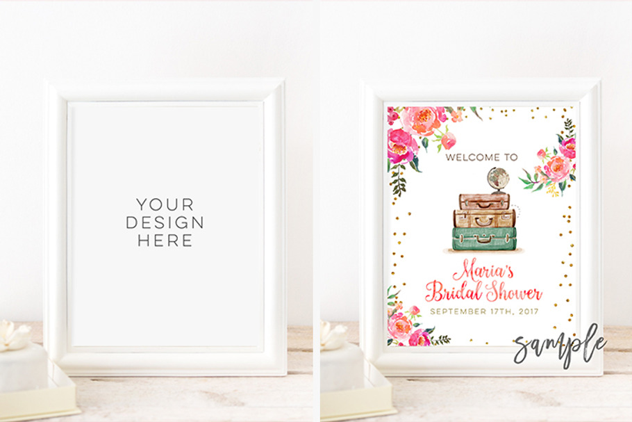 WHITE Frame Mock up in Print Mockups - product preview 8