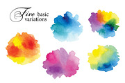 Set of 5 watercolor splashes
