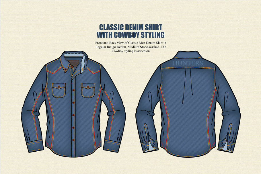 Classic Denim Shirt Vector in Illustrations - product preview 8