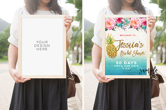 wood frame mock up in Print Mockups - product preview 1