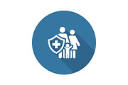 Family Insurance Icon. Flat Design.