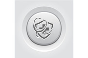 Medical Insurance Icon. Grey Button Design.