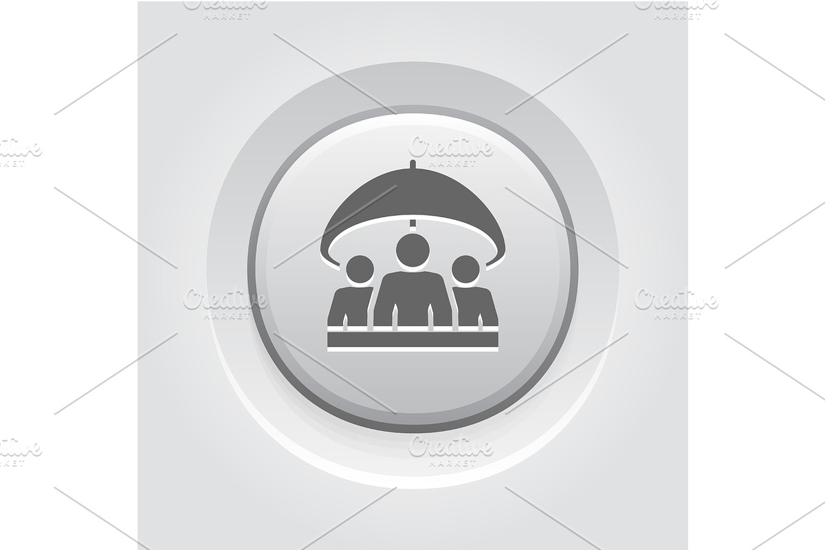 Group Life Insurance Icon. Grey Button Design. in Objects - product preview 8