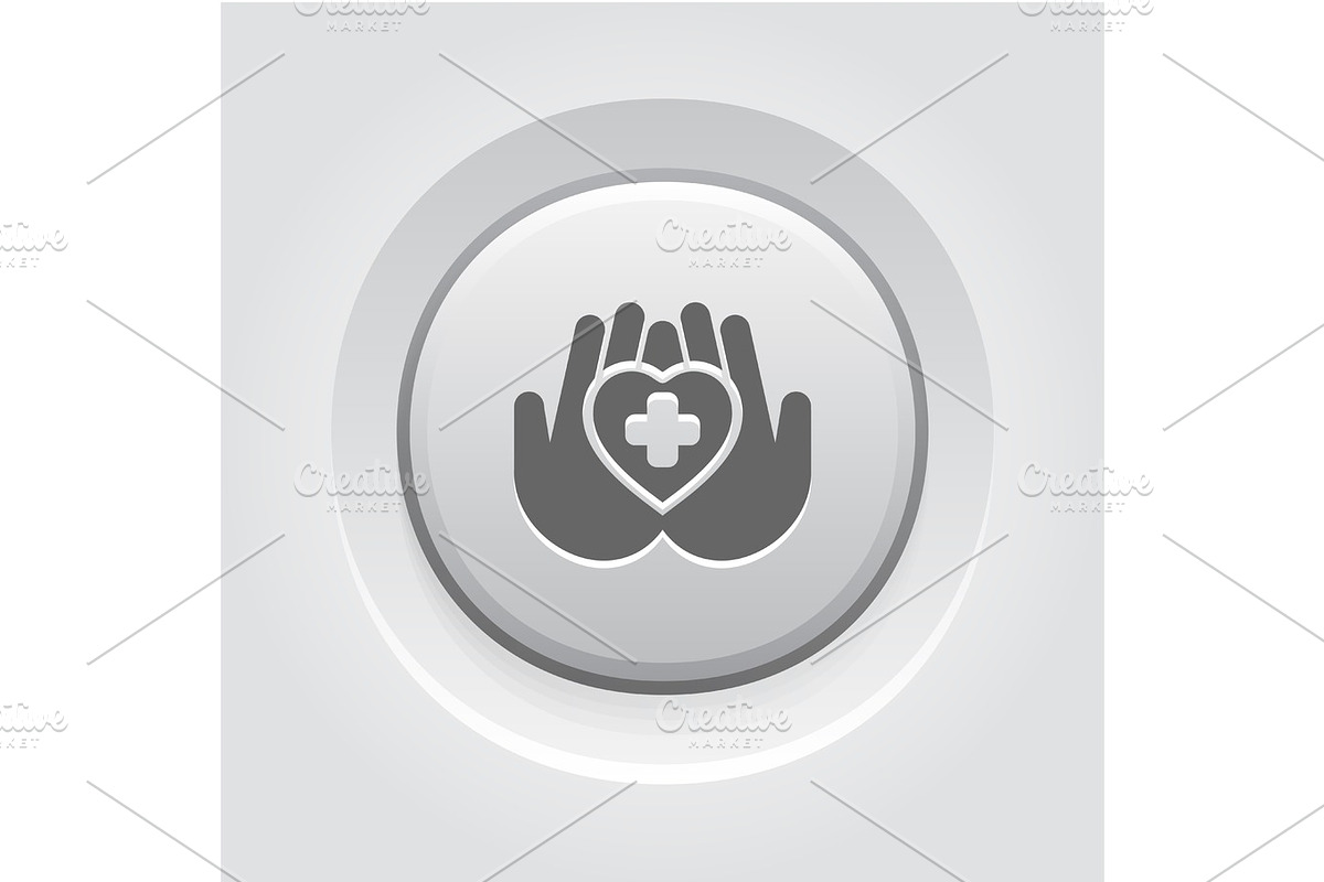 Heart Care Icon. Grey Button Design. in Objects - product preview 8