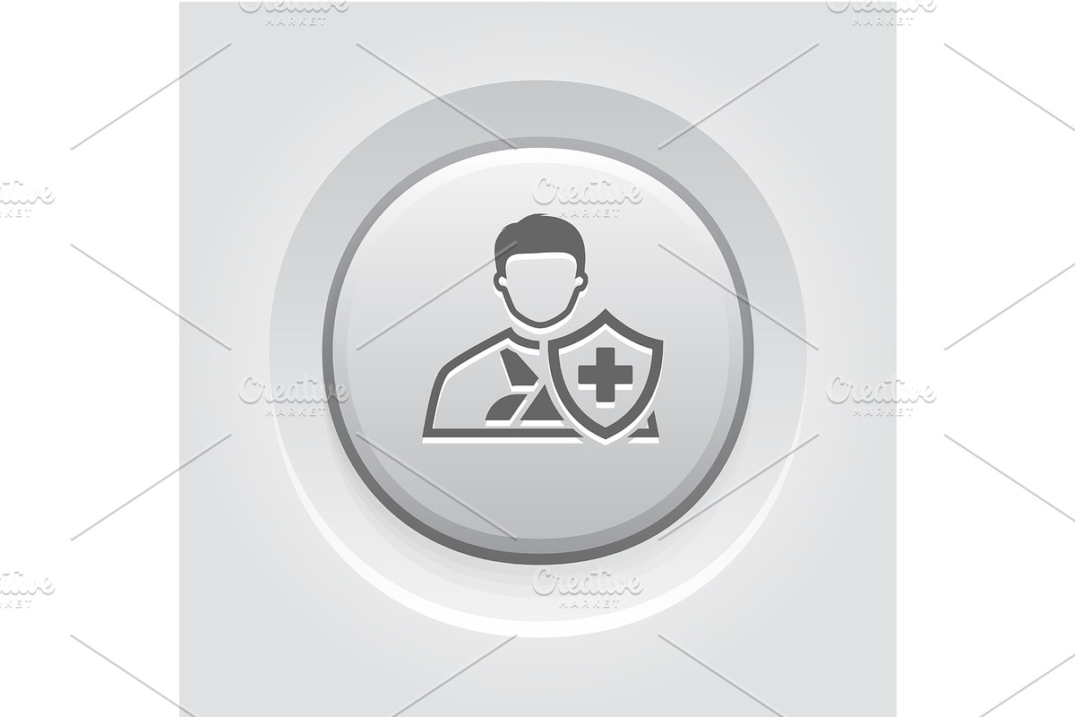 Accident Insurance Icon. Grey Button Design. in Objects - product preview 8