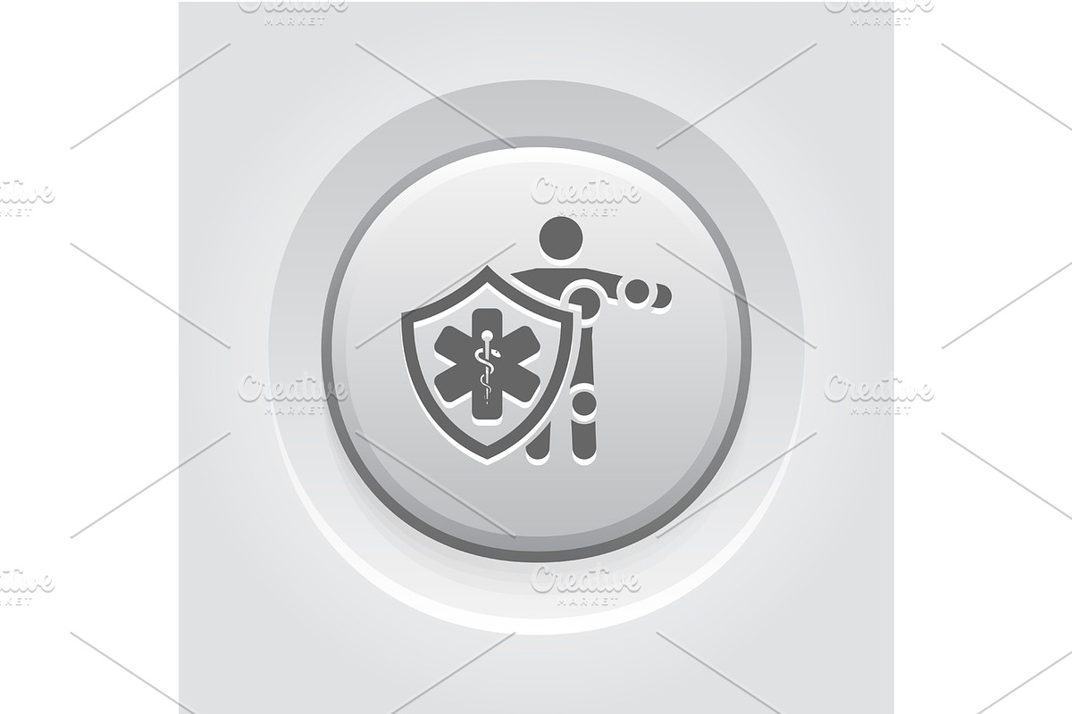 Life Insurance Icon. Grey Button Design. in Objects - product preview 8