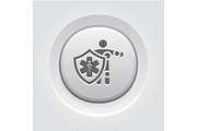 Life Insurance Icon. Grey Button Design.