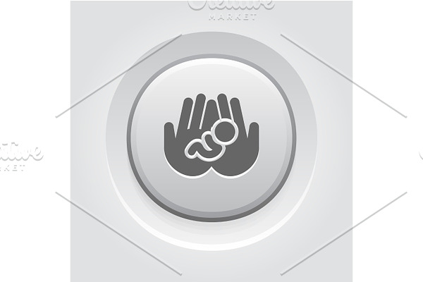 Life Care Icon. Grey Button Design.