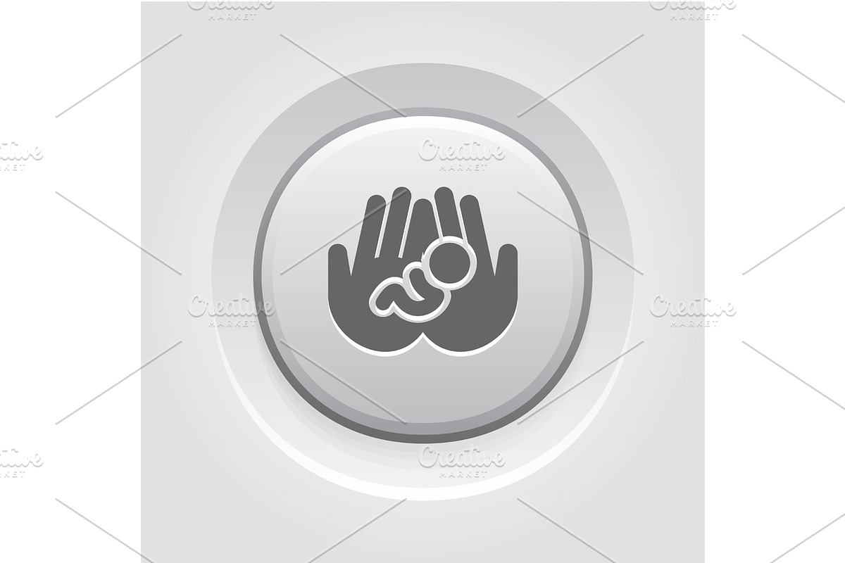 Life Care Icon. Grey Button Design. in Objects - product preview 8