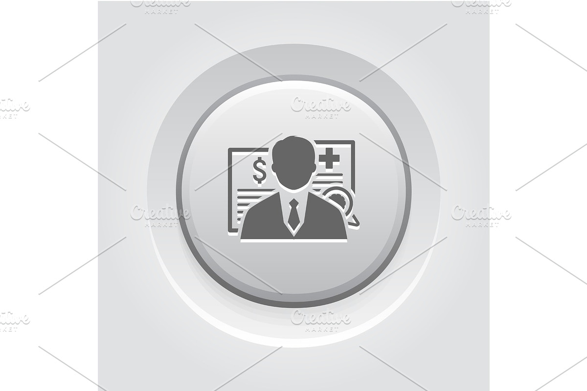 Insurance Agent Icon. Grey Button Design. in Objects - product preview 8