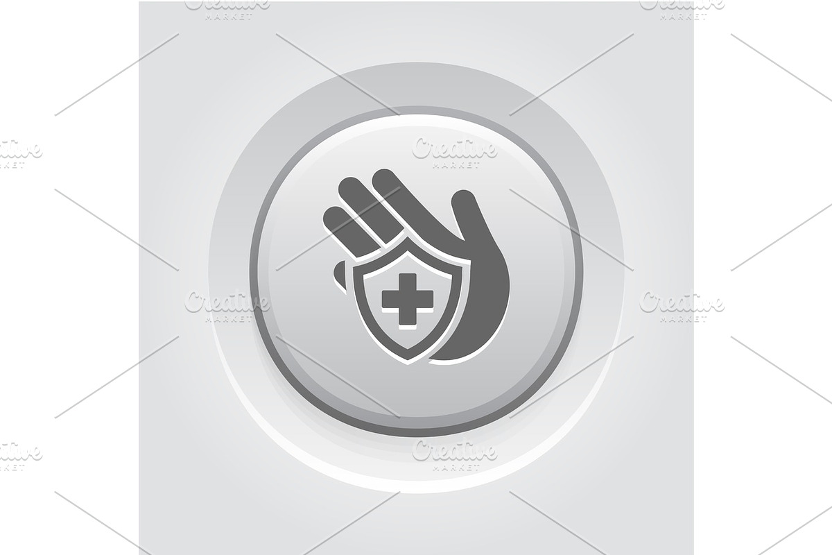 Insurance Icon. Grey Button Design. in Objects - product preview 8