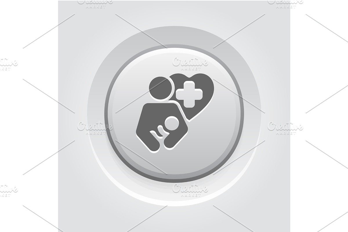Life Care Icon. Grey Button Design. in Objects - product preview 8