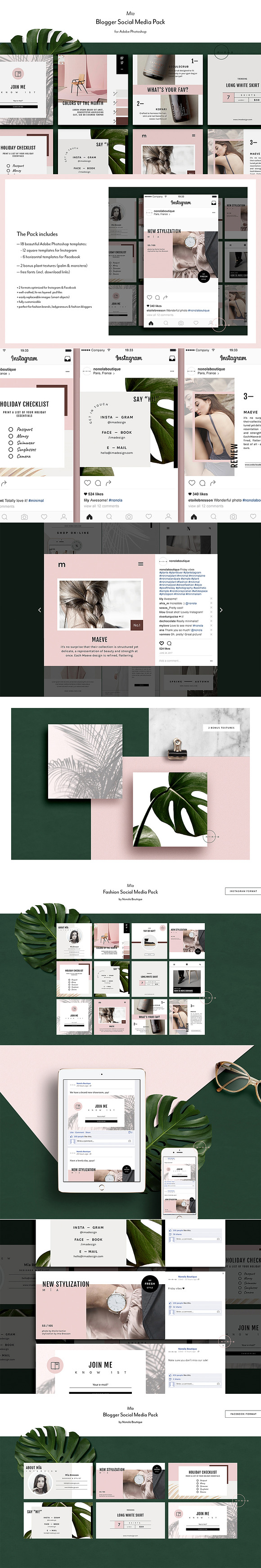 Lifestyle Social Media Kit • Mïa in Instagram Templates - product preview 7