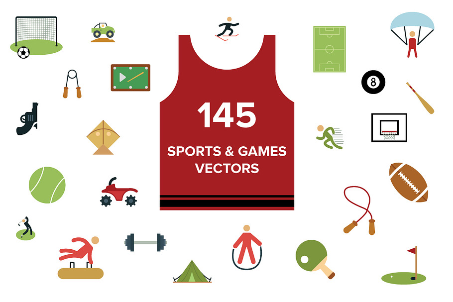 145 Sports and Games Vectors in Illustrations - product preview 8