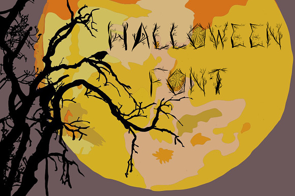 Halloween woody alphabet in Script Fonts - product preview 2