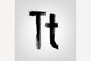 Grunge Tire Letter "T"