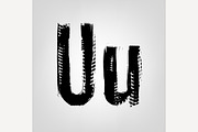 Grunge Tire Letter "U"