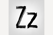 Grunge Tire Letter "Z"