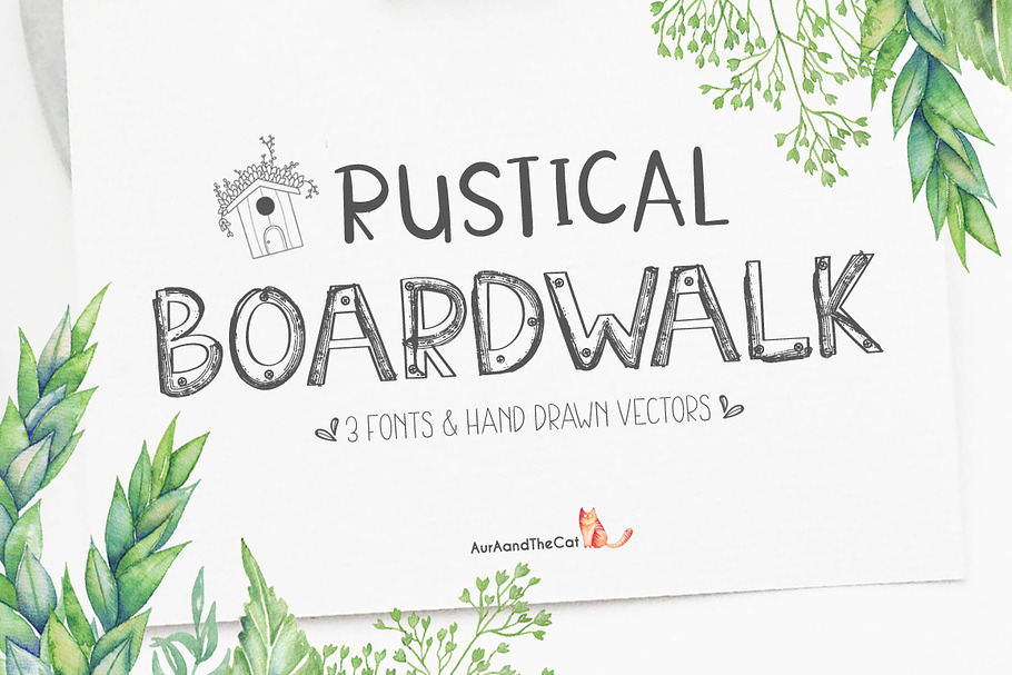 Rustical Boardwalk  in Display Fonts - product preview 8