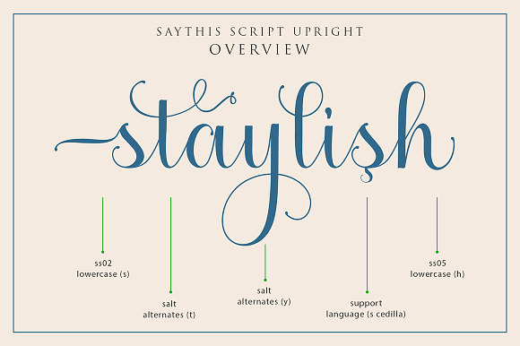 Saythis Script Upright in Script Fonts - product preview 7