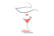 cocktail summer party logo menu