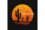 Arizona state landscape. Tee design.