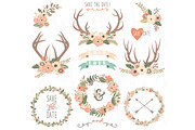 Floral Wreath and Floral Antlers