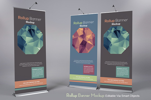 Roll Up Banner Mock-Ups V3 in Mockup Templates - product preview 4