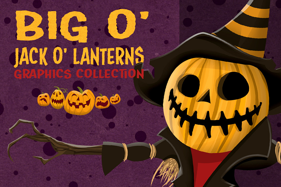 Big O' Jack O' Lanterns Collection  in Illustrations - product preview 8