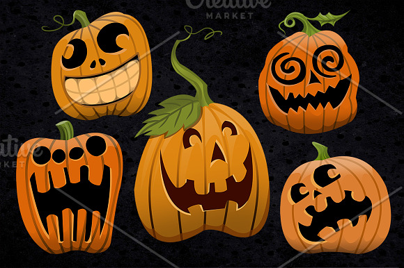 Big O' Jack O' Lanterns Collection  in Illustrations - product preview 2