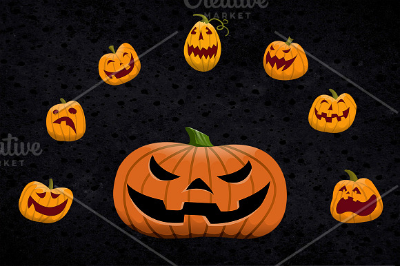 Big O' Jack O' Lanterns Collection  in Illustrations - product preview 3