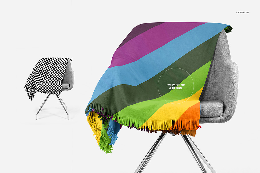 Fringed Blanket Mockup Set | Creative Product Mockups ~ Creative Market
